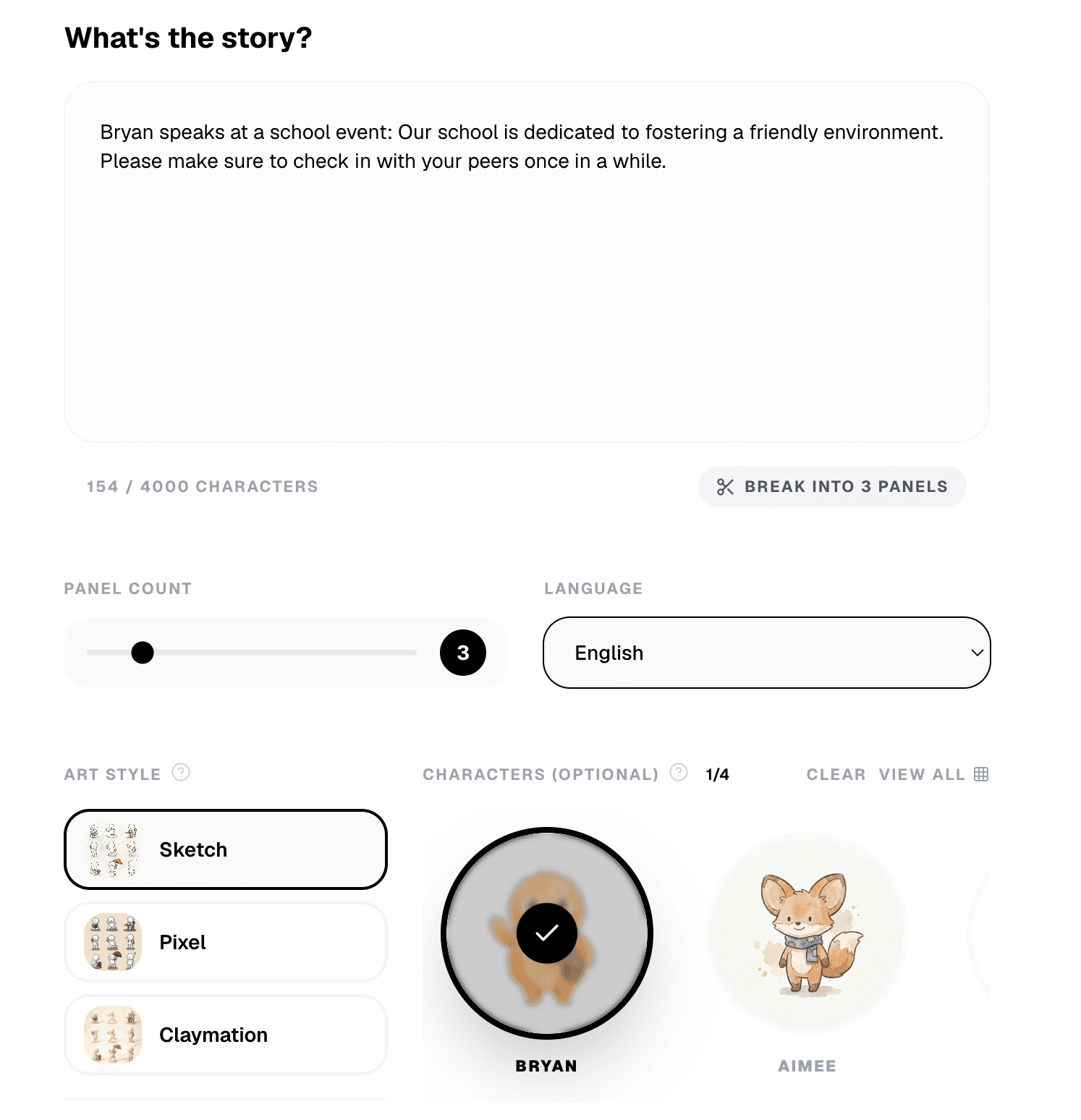 Slycee Studio create page for writing a professional comic scenario