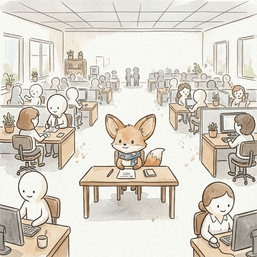 Brand webtoon marketing comic with characters in a slice-of-life scene
